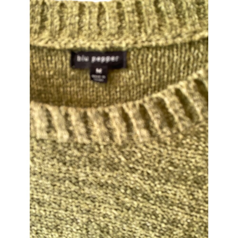 Olive Green Blu Pepper Womens Medium Knit Sweater
